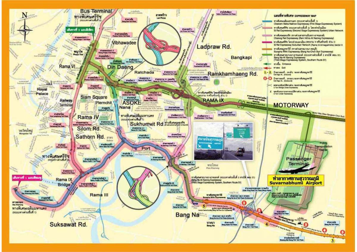 mapu bangkoku rýchlostnú cestu
