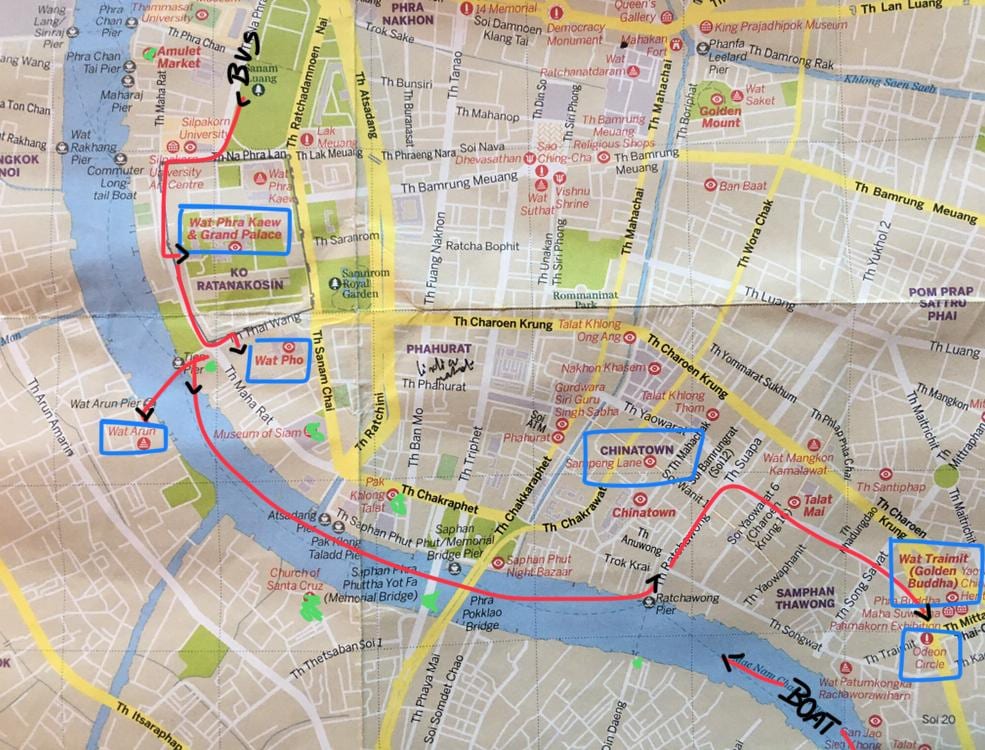 bangkok staré mesto mapa