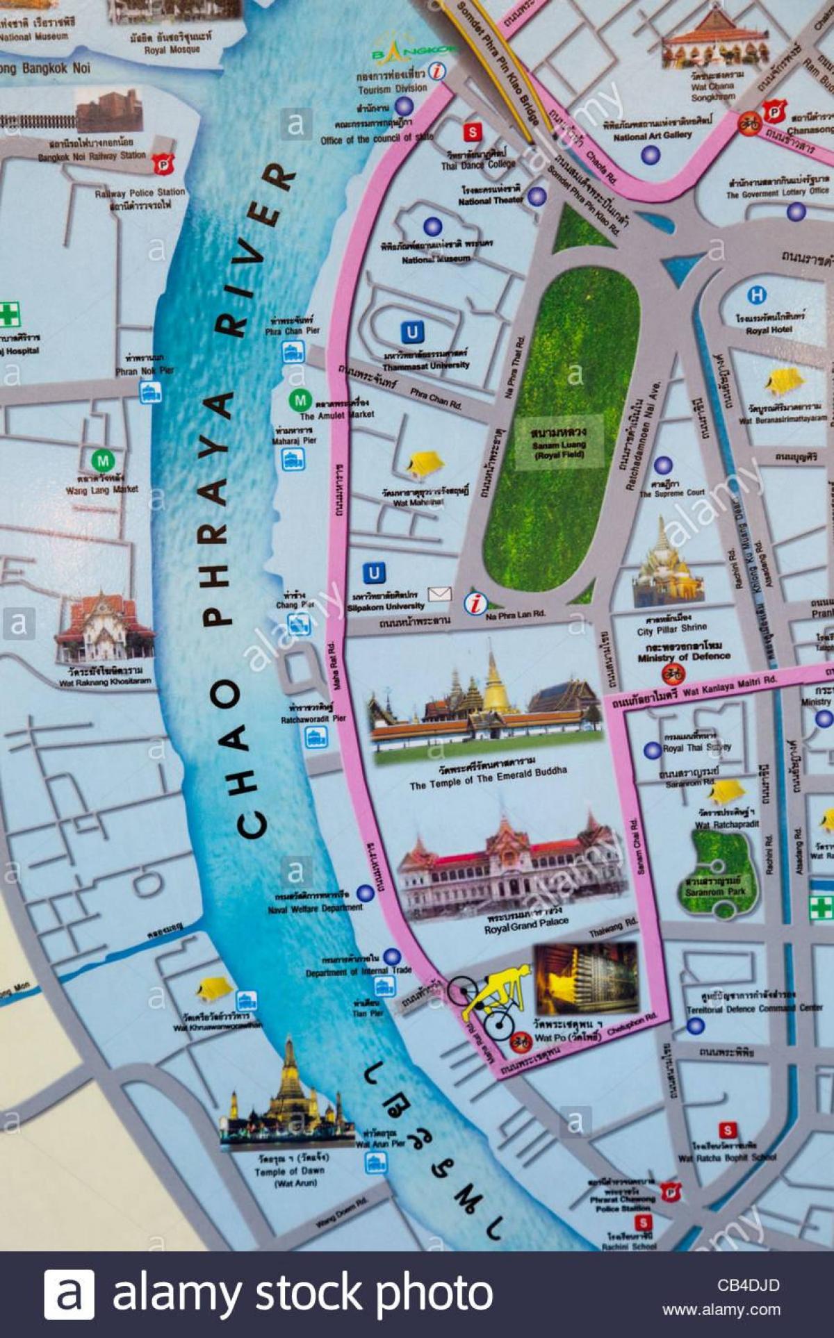 bangkok mapy, turistických miestach,