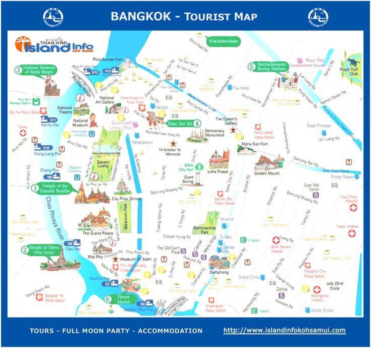 bangkok thajsko turistické mapy