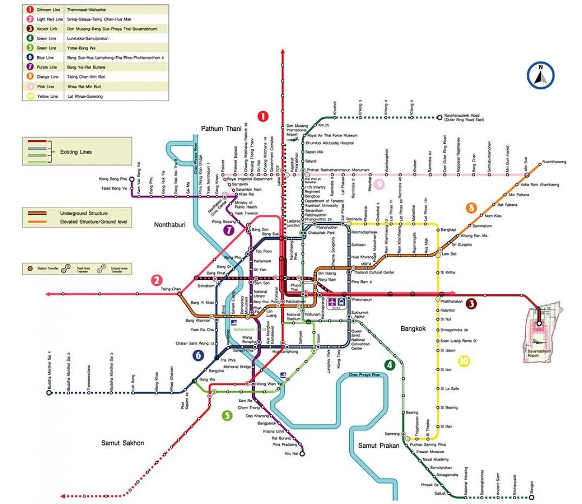 bangkok stanice metra mapu