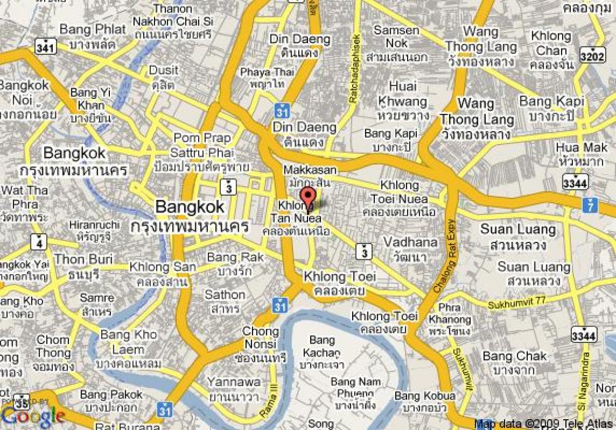 mapa sukhumvit oblasti bangkok