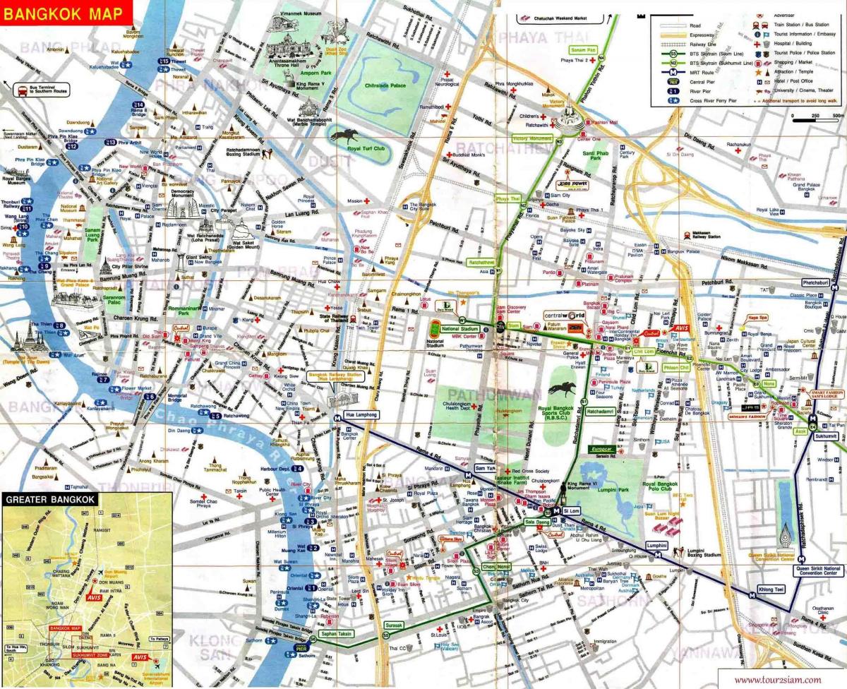 bangkok turistické mapy anglicky