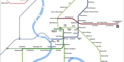 Bangkok železničné spojenie mapu