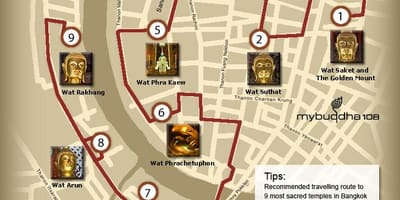 Mapu bangkoku chrámu tour