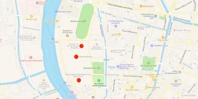 Mapa chrámy v meste bangkok